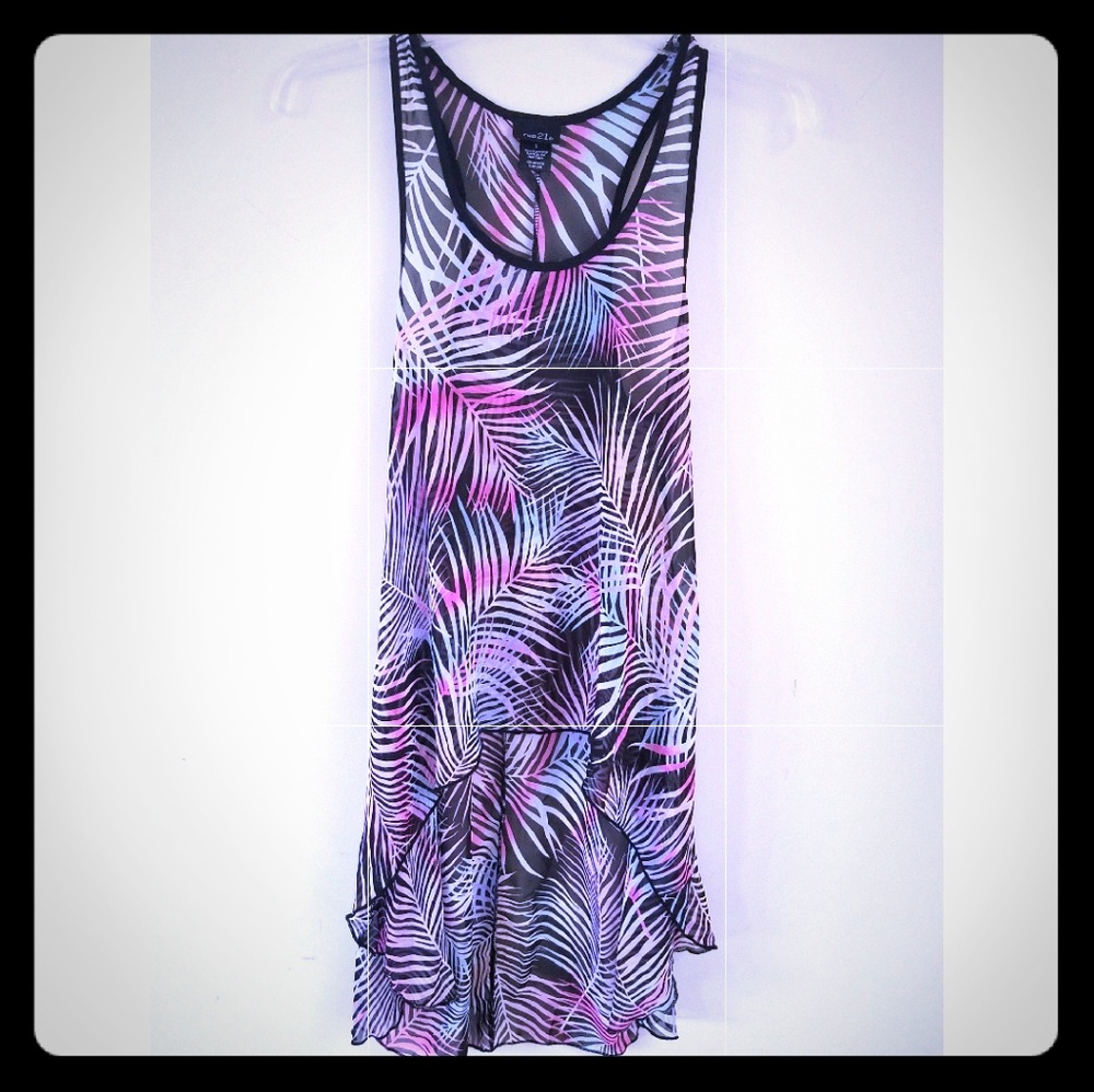 Top BUNDLE $25 BLACK PINK SHEER High-low top, S